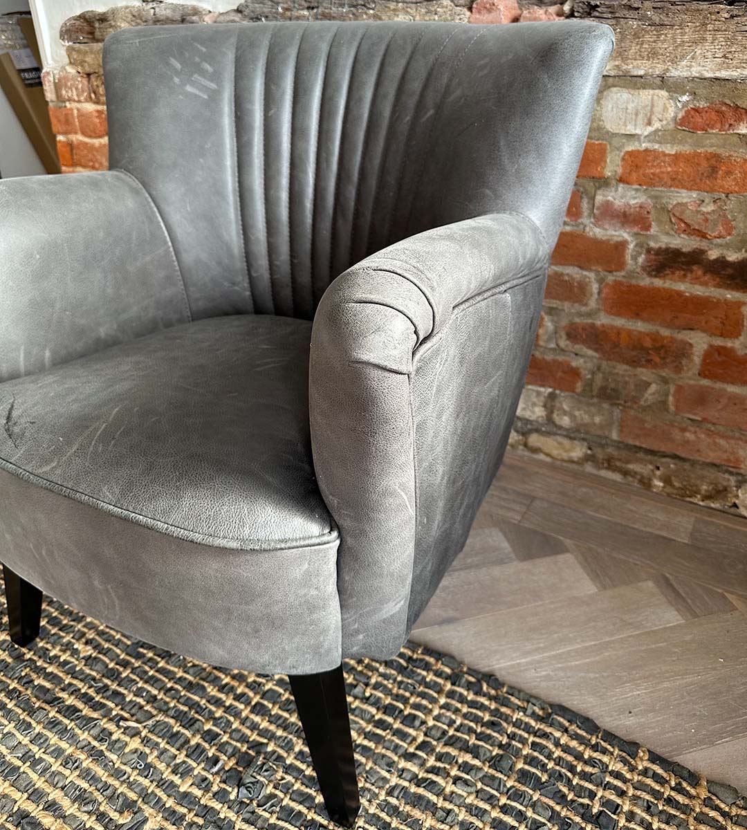 Ritz Club Chair in Vintage Grey Leather