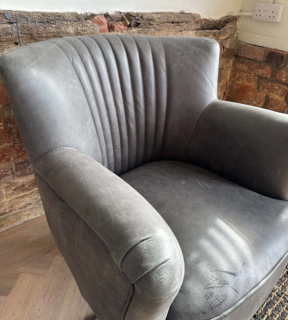 Ritz Club Chair in Vintage Grey Leather