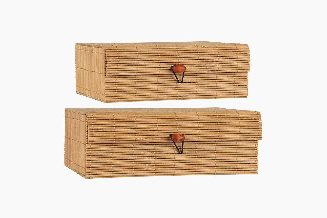Set of 2 Bamboo Storage Boxes