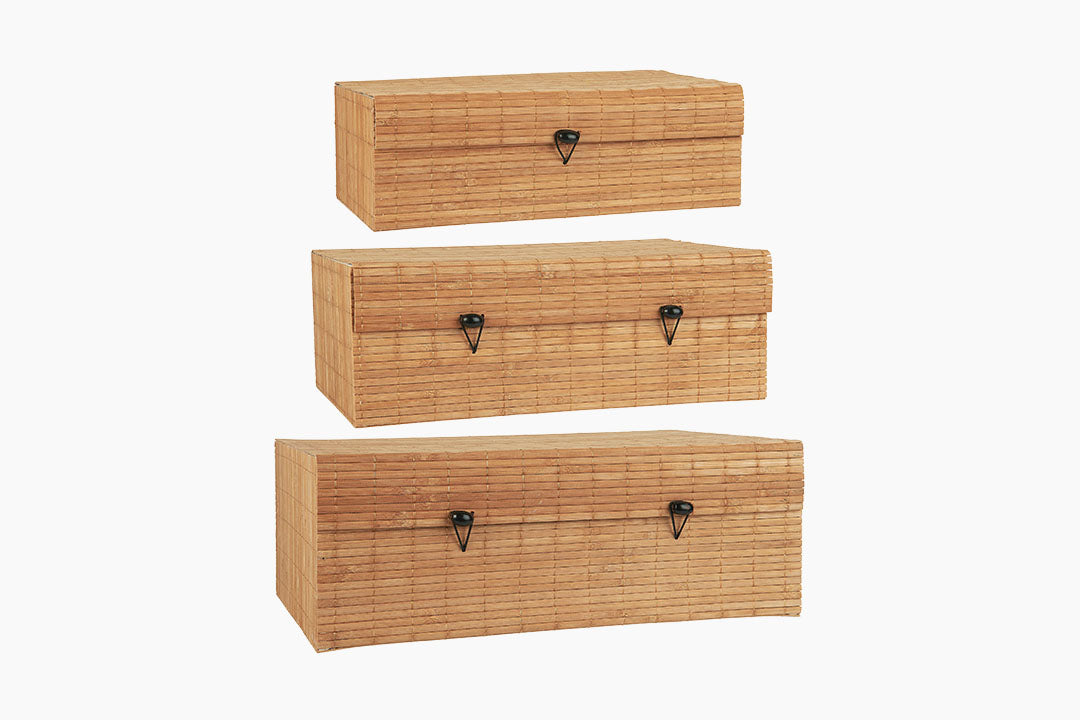 Set of 3 Bamboo Storage Boxes