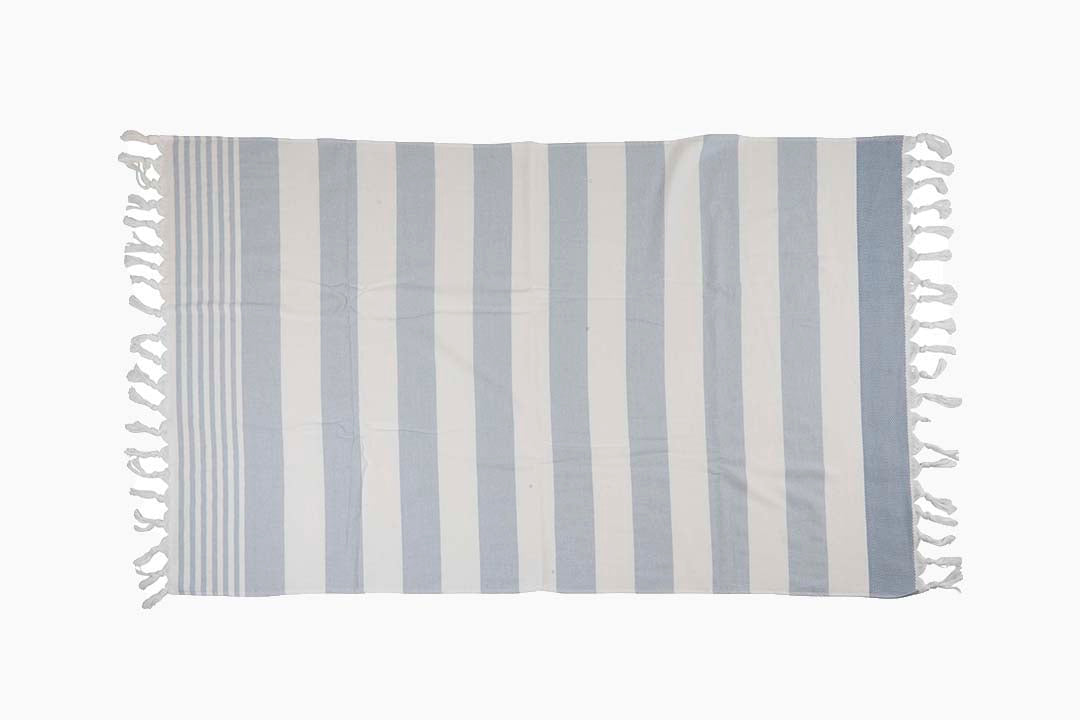 blue and white stripe towel