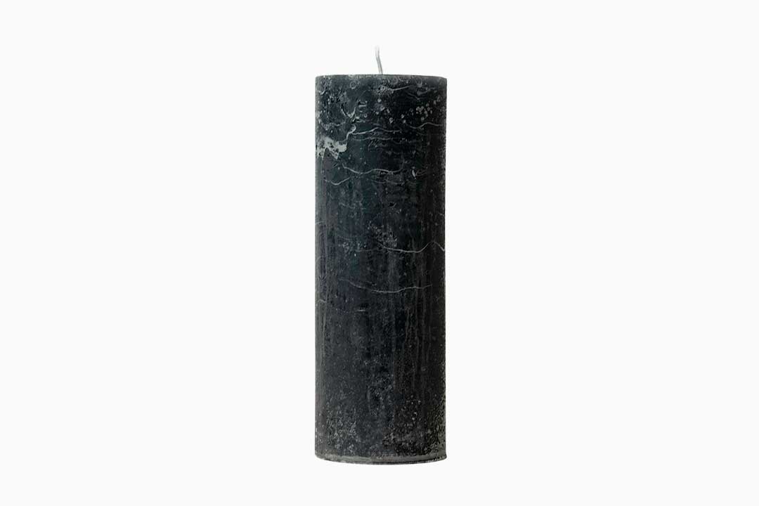 Dark Grey Rustic Anthracite Pillar Candle  medium