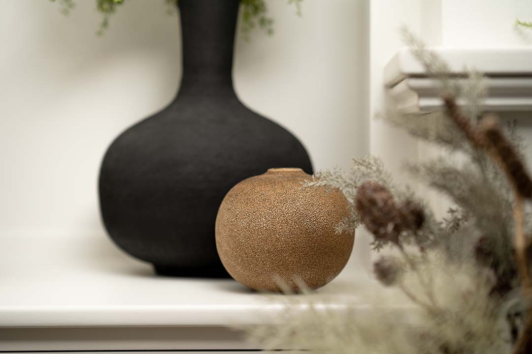 Brown Round Textured Vase