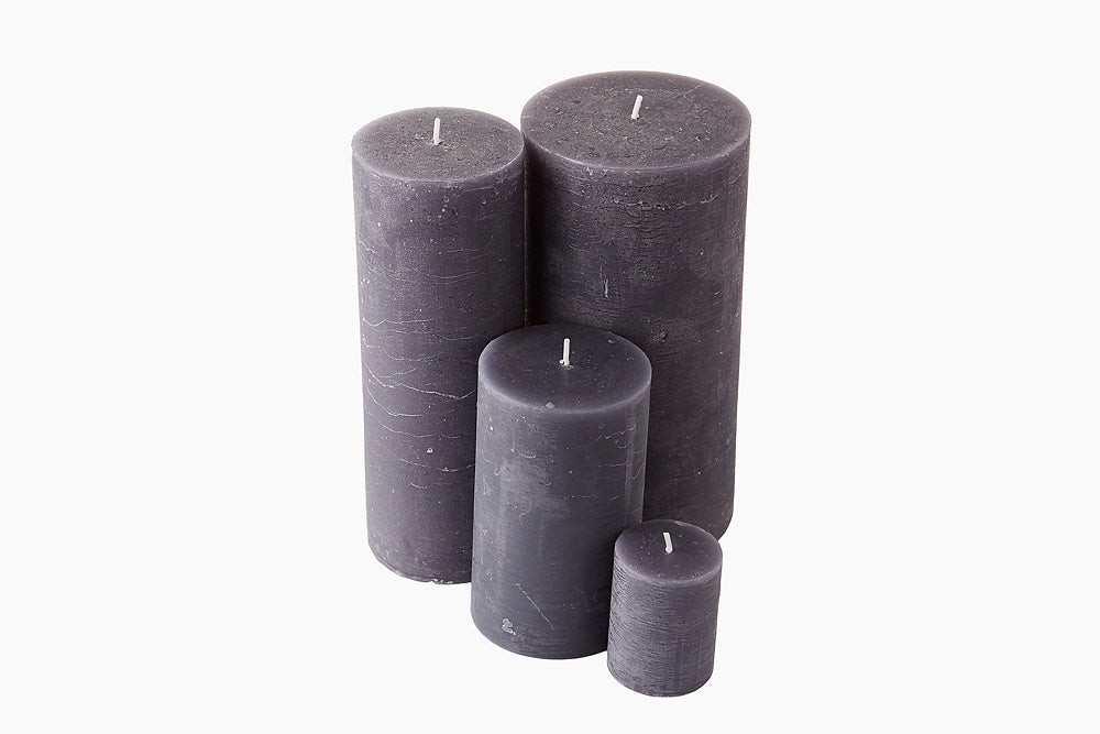 Dark Grey Pillar Candle by Lene Bjerre