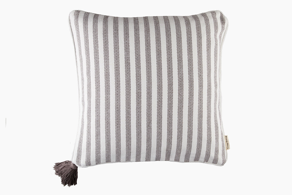grey herringbone cushion 