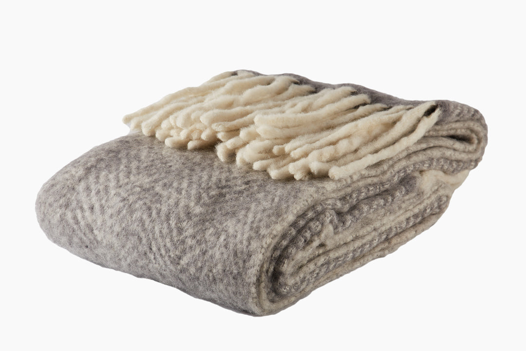 Silver Grey Mohair Throw by Cozy Living