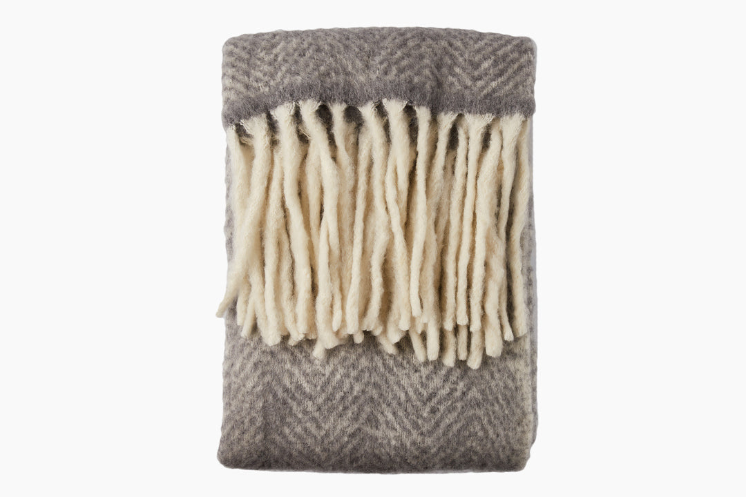 Silver Grey Mohair Throw by Cozy Living