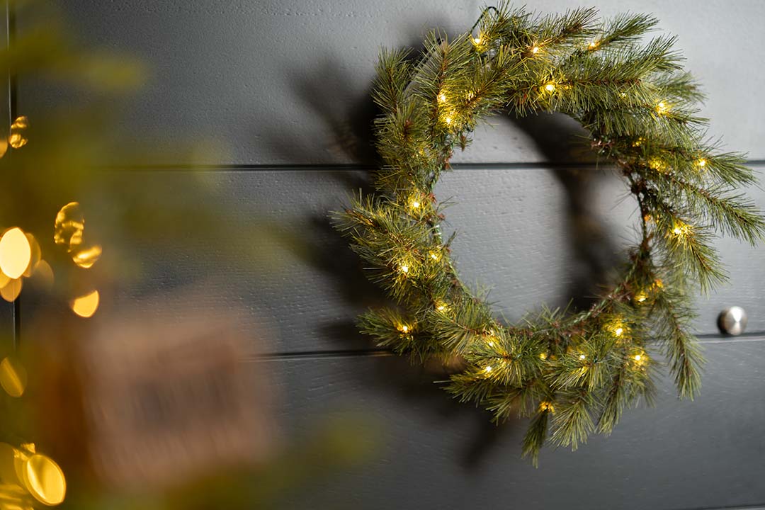 Natural Wreath with LED Lights by House Doctor