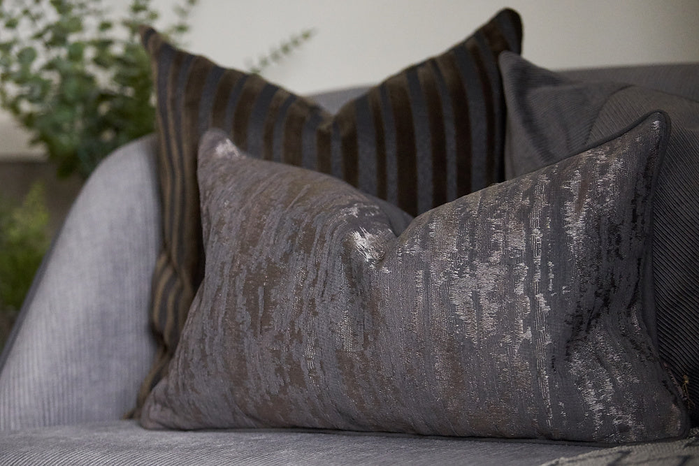 charcoal velvet jacquard cushion