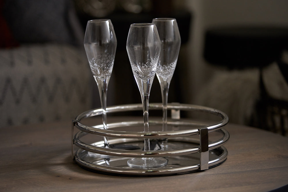 Champagne Glasses with Bubble Design by On Interiors