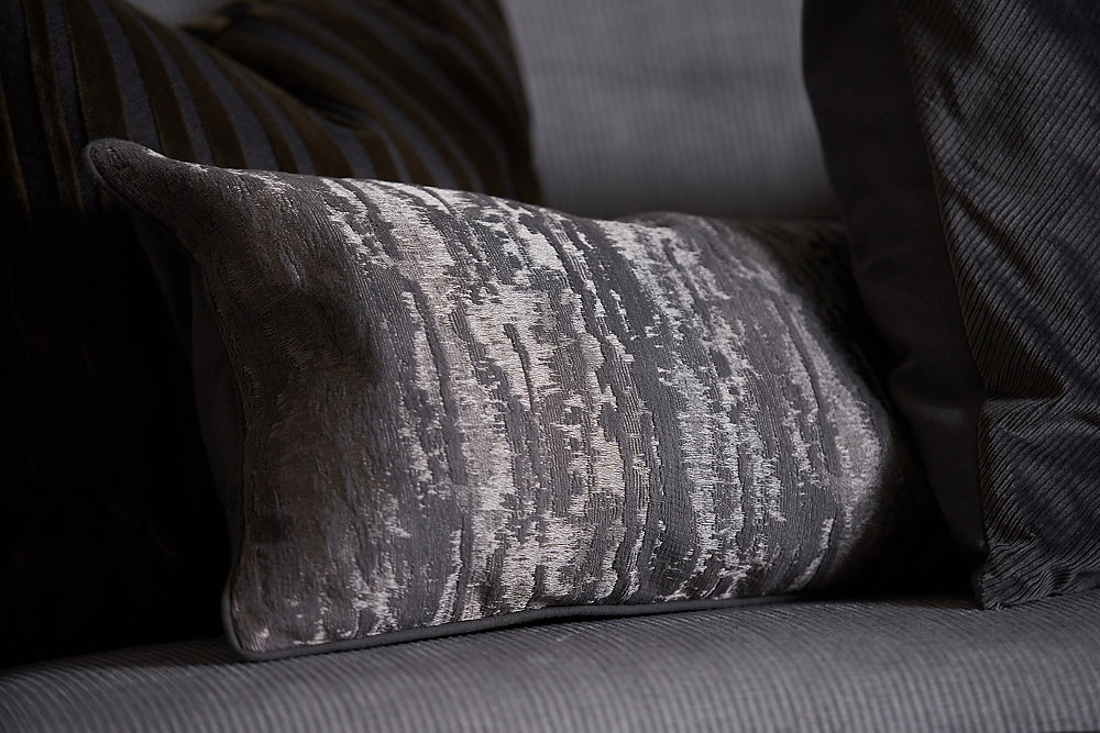 charcoal velvet jacquard cushion