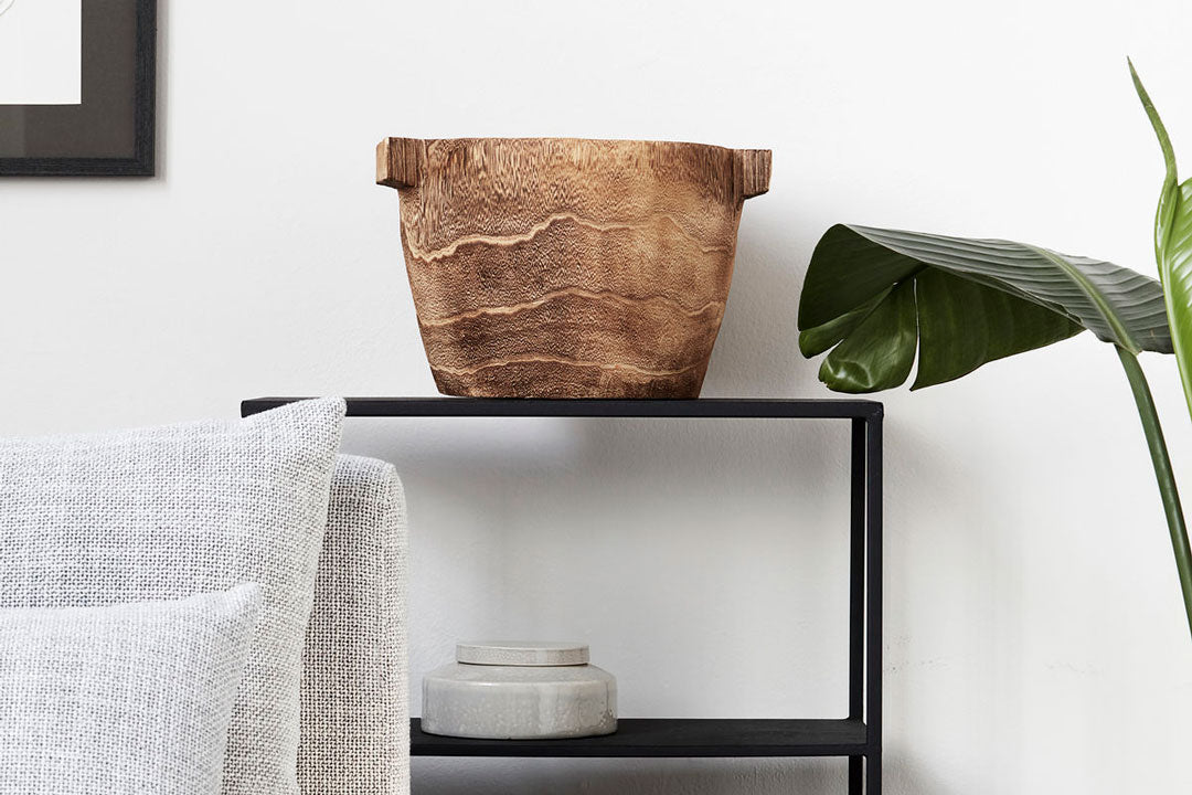 wooden bowl for storage made from Paulownia wood