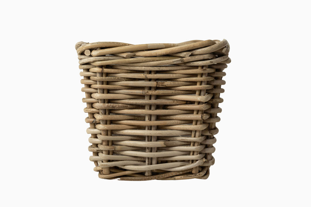 small woven square rattan basket