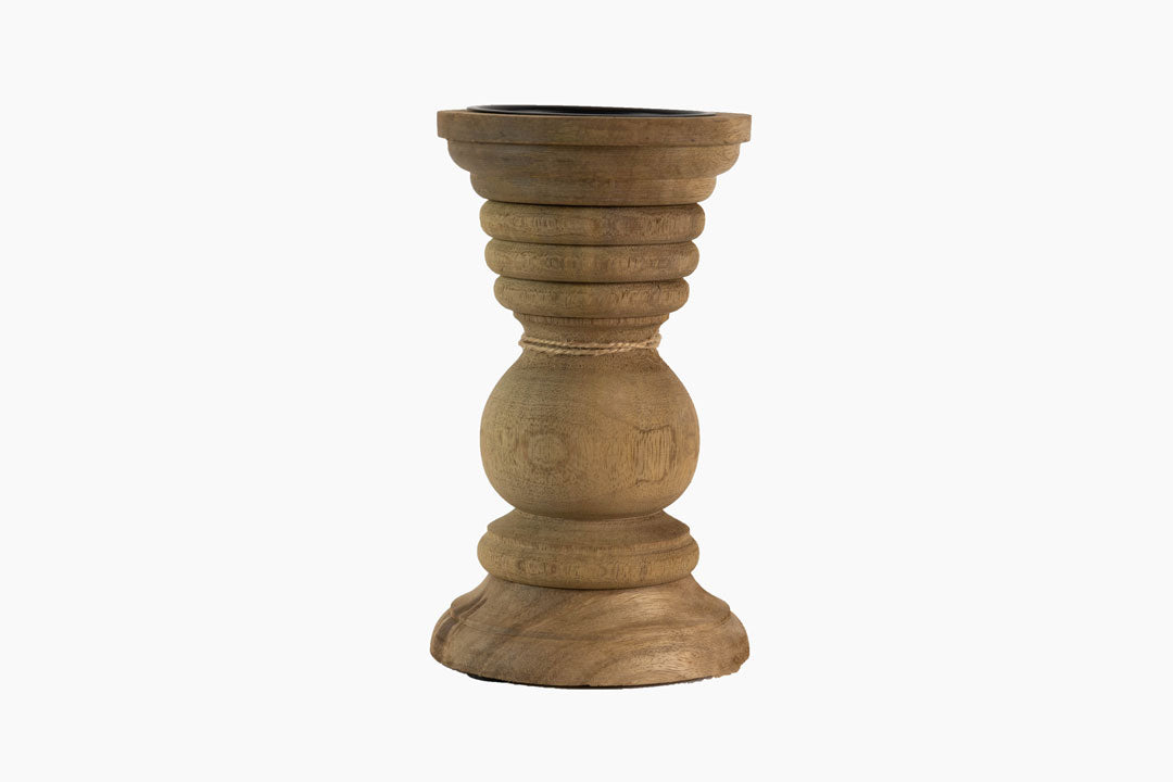 Wooden Column Candle Holder