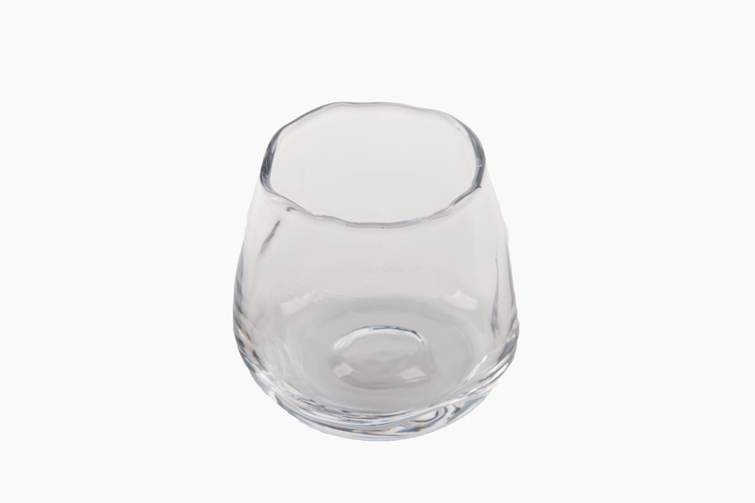 Clear Glass Hurricane Lantern - Punch Bowl Design