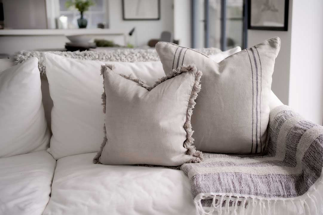 Natural Linen Tassel Cushion
