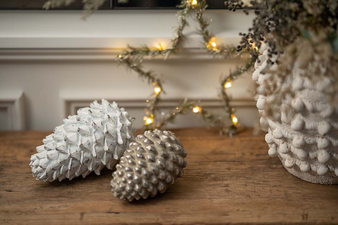 White Decorative Pine Cone